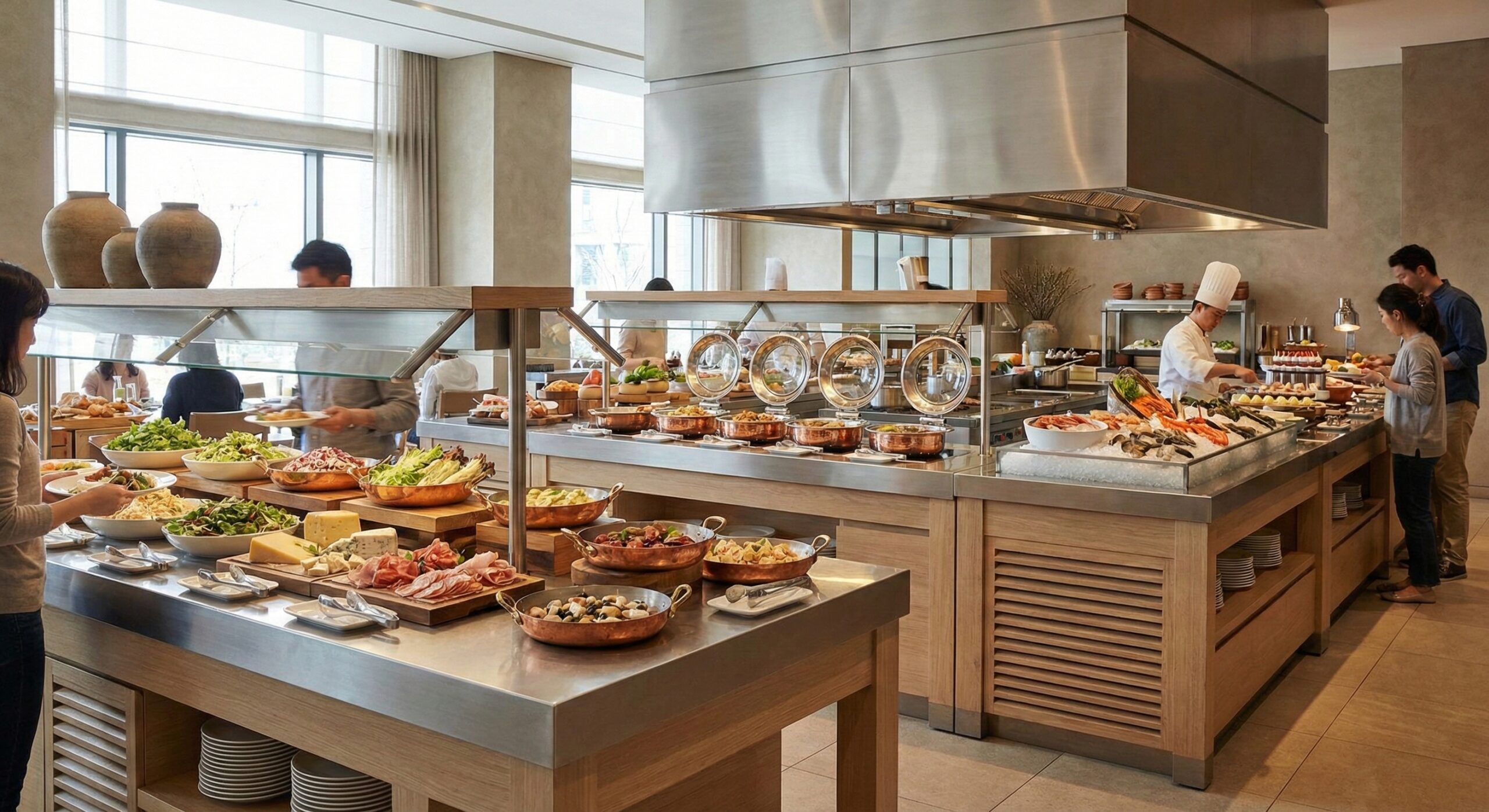 Lüks otel restoranı ve servis alanı